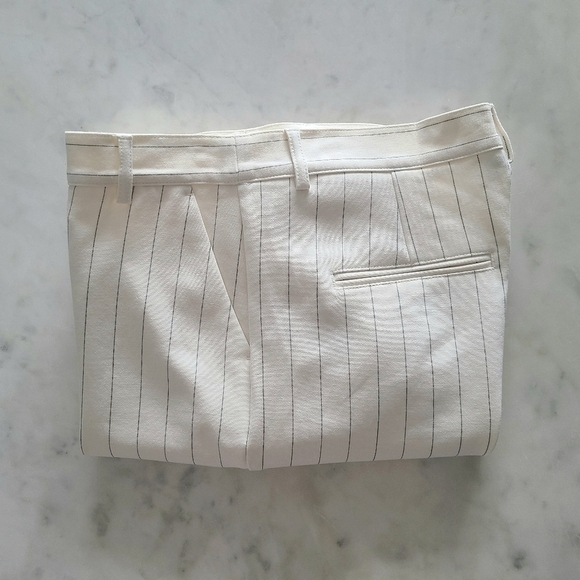 GANNI Striped Tapered Pants, Size 8, White | Black, NWOT - Picture 16 of 16